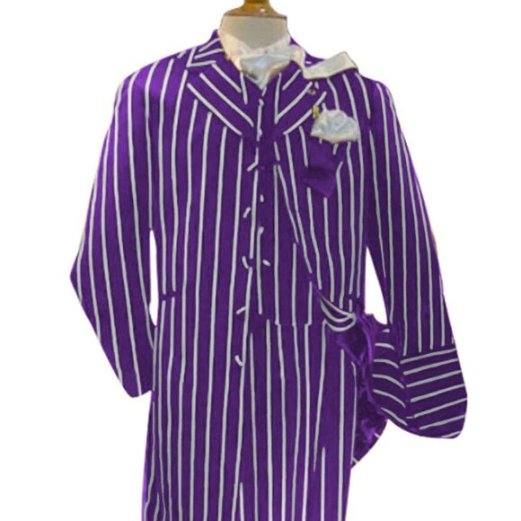 Purple and White Pinstripe Zoot Suit -1920s Pinstripe Suit - Mens Fash